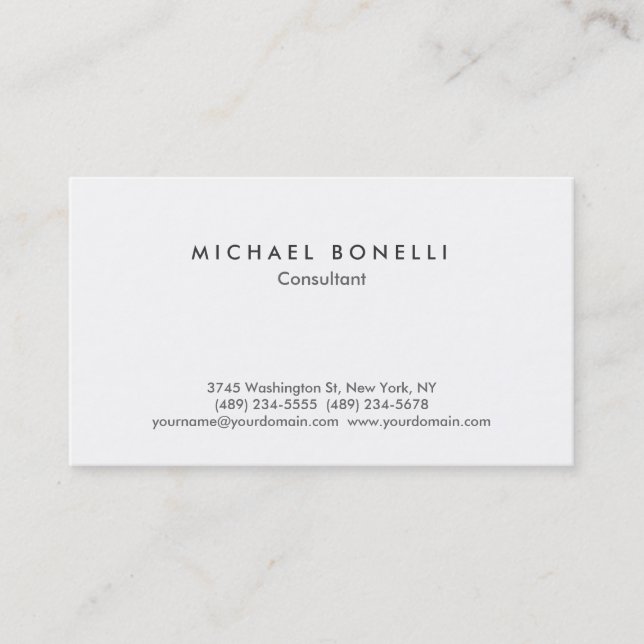 Modern Minimalist Consultant Business Card (Front)