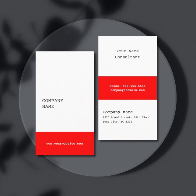 Modern Minimalist Consultant Business Card - Red (Creator Uploaded)
