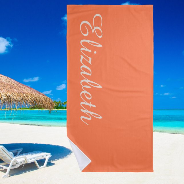 Modern Minimalist Cool Stylish Script Beach Towel (Creator Uploaded)