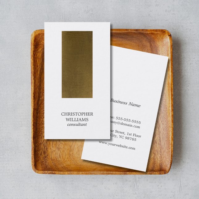 Modern Minimalist Copper Stripe Consultant Business Card (Creator Uploaded)