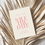 Modern Minimalist Coral Pink Beige Chic Wedding Save The Date<br><div class="desc">Modern Minimalist Coral Beige Chic Wedding Save the Date</div>