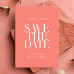 Modern Minimalist Coral Pink Chic Wedding Save The Date<br><div class="desc">Modern Minimalist Coral Pink Chic Wedding Save the Date</div>