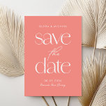 Modern Minimalist Coral Pink Chic Wedding Save The Date<br><div class="desc">Modern Minimalist Coral Pink Chic Wedding Save the Date</div>