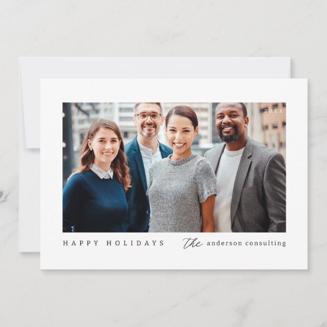 Modern Minimalist Corporate Business Holiday Card (Front)