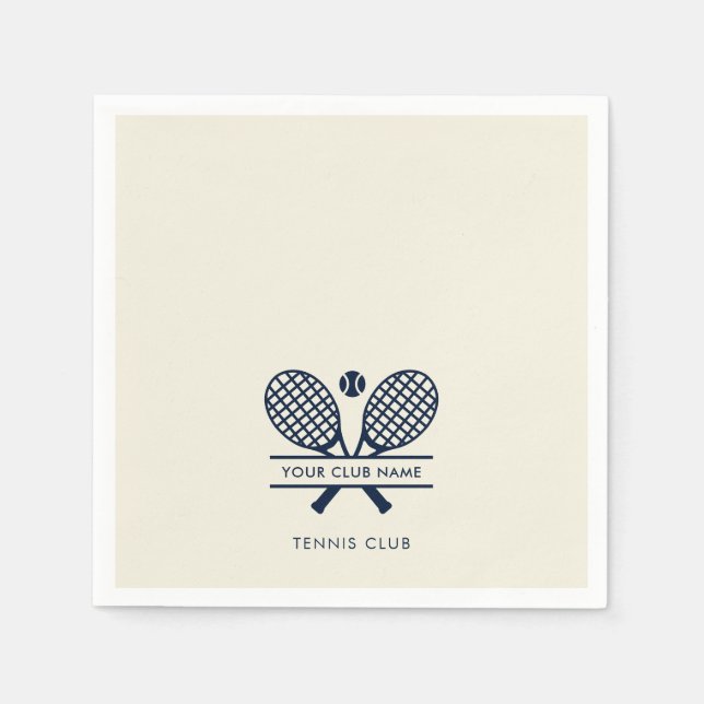 Modern Minimalist Country Club Name Tennis Team Napkin (Front)