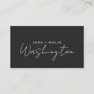 Modern Minimalist Couple Monogram Calling Card