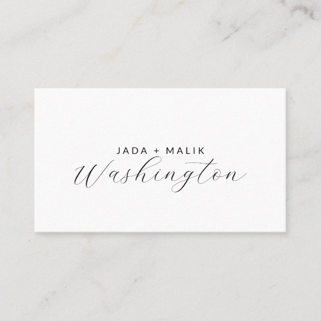 Modern Minimalist Couple Monogram Calling Card (Front)