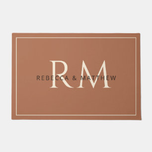Modern Minimalist Couple Monogram Doormat