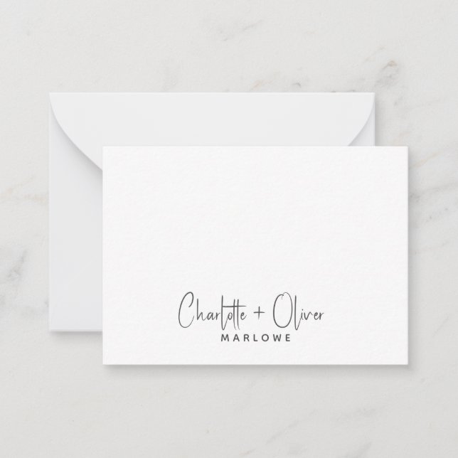 Modern Minimalist Couple Name Monogram Card (Front)