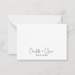 Modern Minimalist Couple Name Monogram Card
