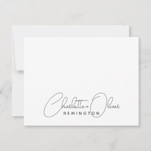 Modern Minimalist Couple Script Name Monogram Card