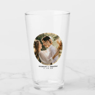 Modern Minimalist Couple Wedding Photo Glass
