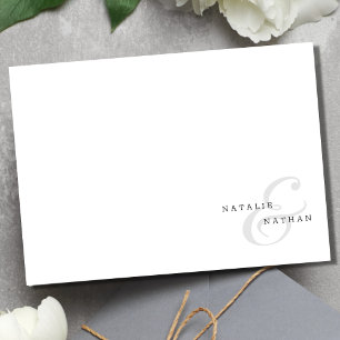 Modern Minimalist Couple's Correspondence Card