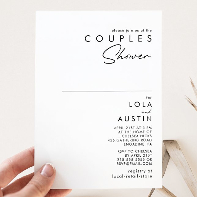 Modern Minimalist Couples Shower Invitation (Creator Uploaded)