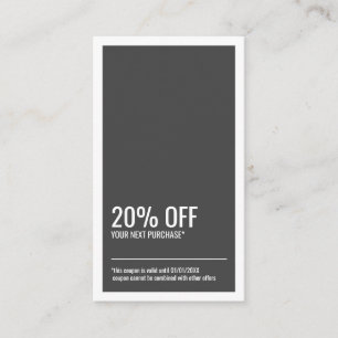 Modern Minimalist Coupon Discount Business Card