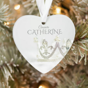 Modern Minimalist Cousin Family Christmas Name Ornament