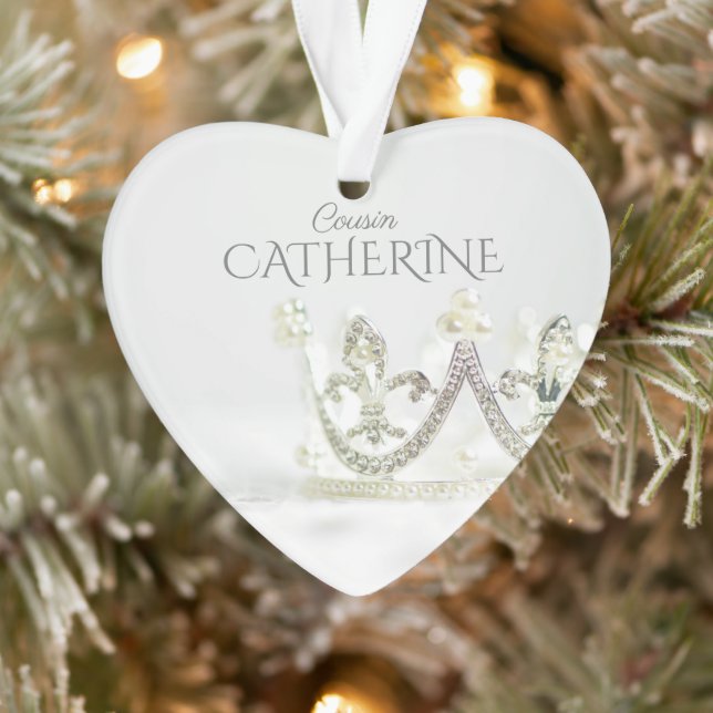 Modern Minimalist Cousin Family Christmas Name Ornament (Tree)