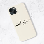 Modern Minimalist Cream Signature Script<br><div class="desc">Modern Minimalist Cream Signature Script iPhone Case. Personalise this simple and minimal phone case design with your name or initials.</div>