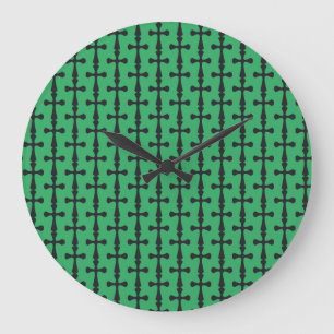 Modern Minimalist Cross Contemporary Christian Art Large Clock