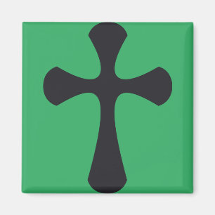 Modern Minimalist Cross Contemporary Christian Art Magnet