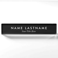 Modern Minimalist Custom Black Desk Nameplate