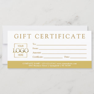 Modern Minimalist Custom Business Gift Certificate