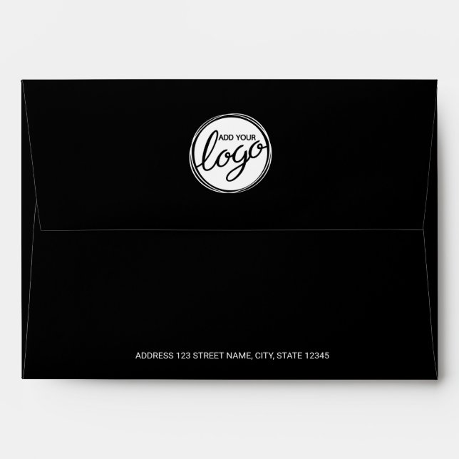 Modern Minimalist Custom Business Logo Envelope (Back (Top Flap))