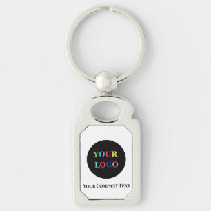 Modern Minimalist Custom Business Logo Key Ring