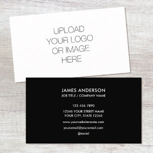 Modern Minimalist Custom Logo Black White Business Card