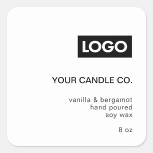  Modern Minimalist Custom Logo Candle Label