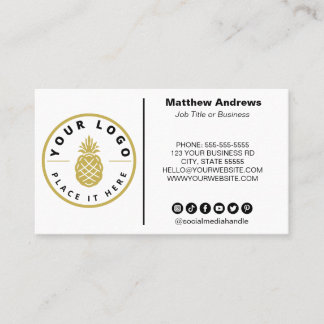 Modern Minimalist Custom Logo Social Media Icons B Business Card