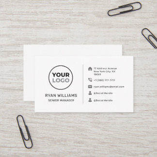 Modern Minimalist Custom Logo Social Media Icons Business Card