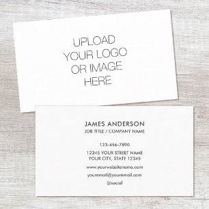 Modern Minimalist Custom Logo White Grey Business Card