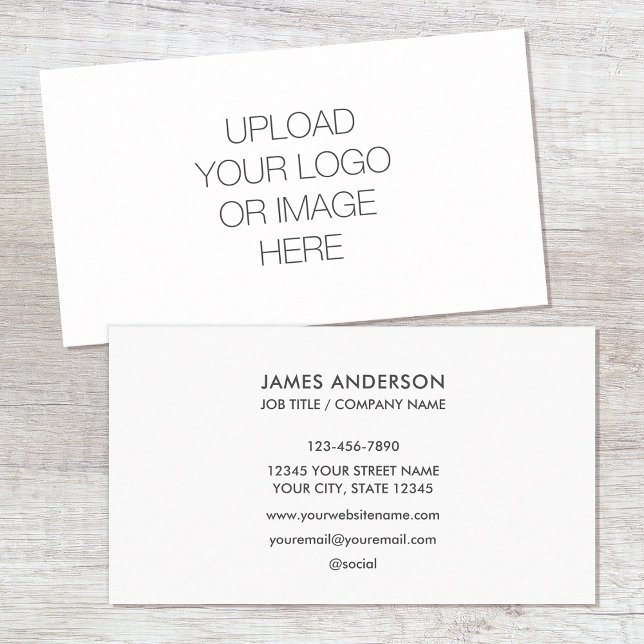 Modern Minimalist Custom Logo White Grey Business Card (Creator Uploaded)