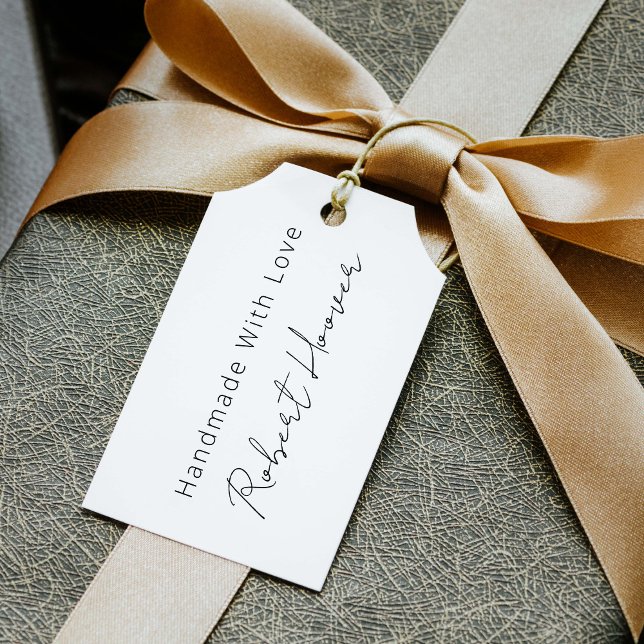 Modern Minimalist Custom Name Handmade With Love Rubber Stamp (Creator Uploaded)