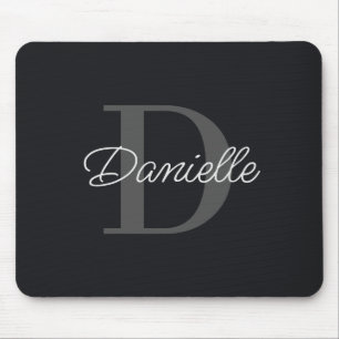 Modern Minimalist Custom Name Monogram Elegant Mouse Mat