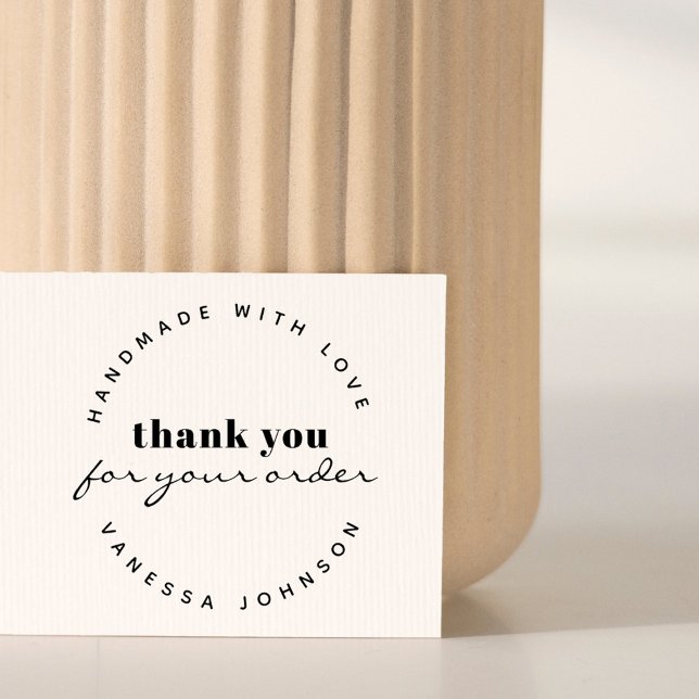 Modern Minimalist Custom Name Thank You Handmade  Self-inking Stamp (Creator Uploaded)
