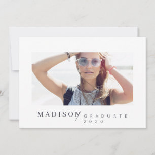 Modern Minimalist Custom Photo Graduation Announcement