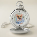 Modern Minimalist Custom Photo Pet Dog Keepsake Pocket Watch<br><div class="desc">Perfect for pet lovers or someone who has lost a beloved fur baby: This minimal simple clean design showcases a favourite photo of your dog,  cat,  or any other beloved pet! Personalise with your favourite photo and make this a perfect keepsake memorial gift for your family.</div>