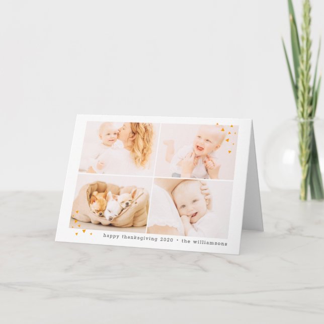 Modern Minimalist Custom Photo Thanksgiving Holiday Card (Front)