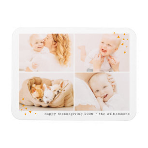 Modern Minimalist Custom Photo Thanksgiving Magnet