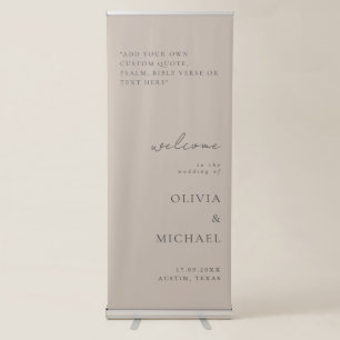 Modern Minimalist Custom Psalm Wedding Welcome Retractable Banner
