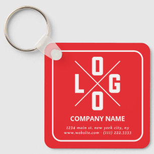 Modern Minimalist Custom QR Code Logo Key Ring