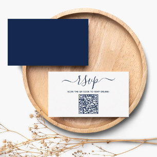 Modern Minimalist Custom QR Code Wedding RSVP Enclosure Card