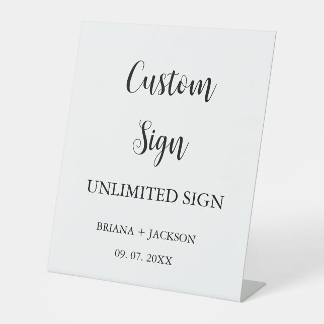 Modern Minimalist Custom sign wedding table sign  (Front)