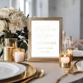 Modern Minimalist Custom sign wedding table sign