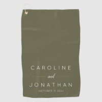 Modern Minimalist Custom Wedding Names Olive Moss