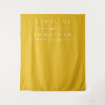 Modern Minimalist Custom Wedding Yellow Backdrop