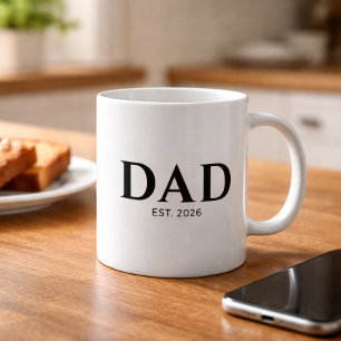 Modern Minimalist Dad Established  Coffee Mug