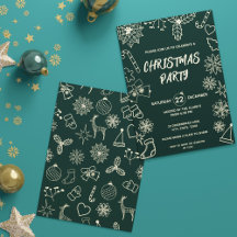 Modern Minimalist Dark Green and Gold Elegant Xmas